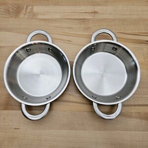 Set Of Two (2) Calphalon 8106 Stainless Steel Two-Handled Mini Gratin Pans 6"